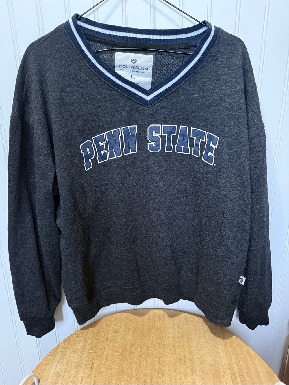 Colosseum Penn State Crewneck Sweatshirt - Charcoal & Navy